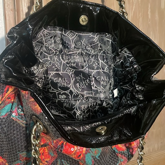 Betsey Johnson Sequin Rose Floral Purse excellent condition. - Picture 12 of 13